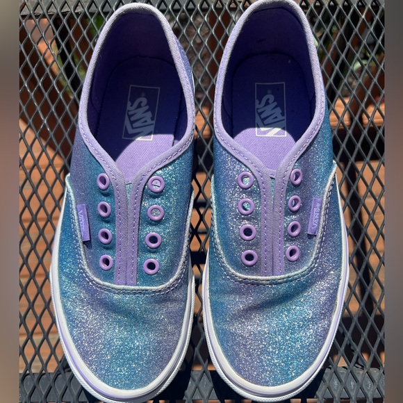 Vans Other - Vans Kids’ Ombré Authentic Blue and Purple Glitter Sneakers (no shoelaces)